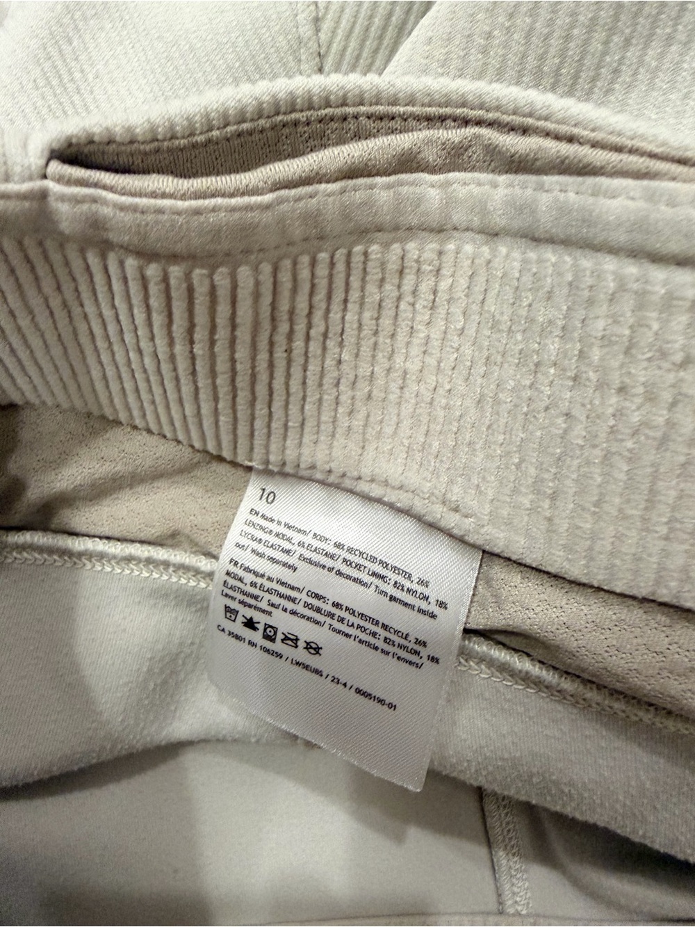 Lululemon Ribbed Softstream Flared Pant size 10 Color Bone/Beige - Picture 9 of 10